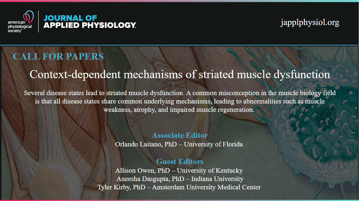 Call for Papers: Context-Dependent Mechanisms of Striated Muscle Dysfunction